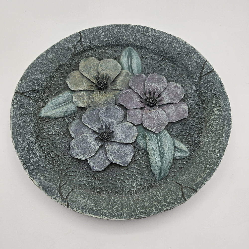 Floral 3D Round Circle Round Garden Thick Resin Wall Decor Indoor Outdoor